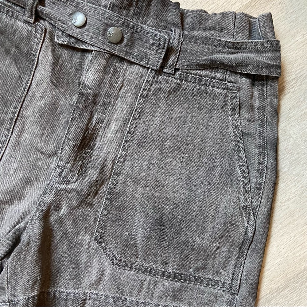 Madewell Denim Snap-Belt Paperbag Shorts Pale Grey - Picture 6 of 16